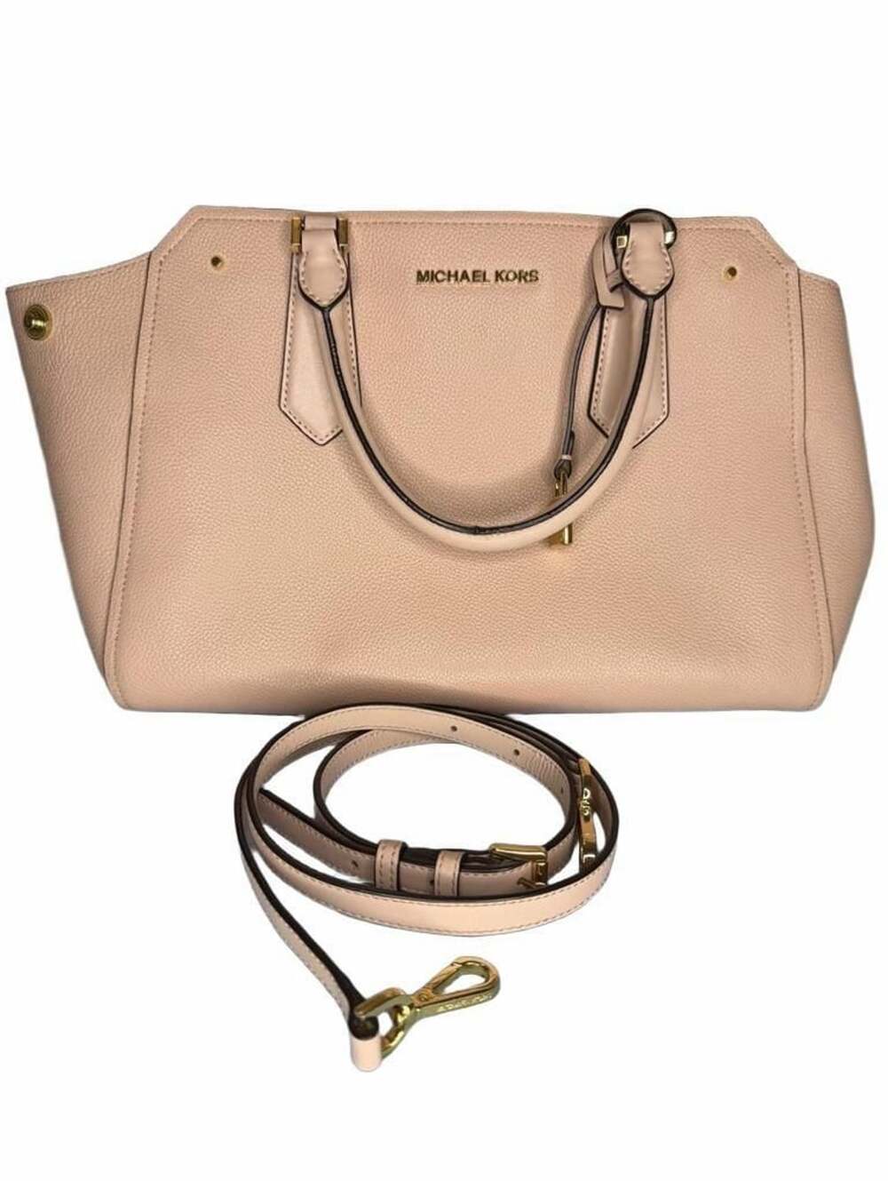 Michael Kors Hayes Leather Satchel Pink Handbag